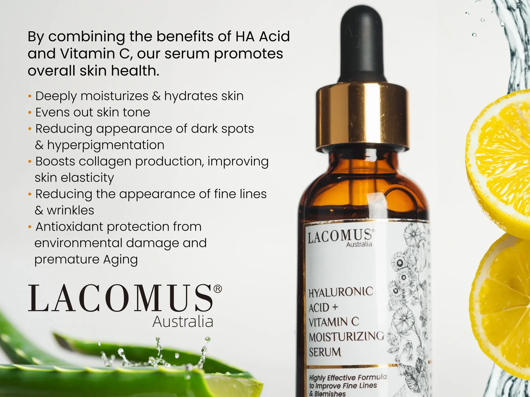 Organic Hyaluronic Acid + Vitamin C Moisturizing Serum
