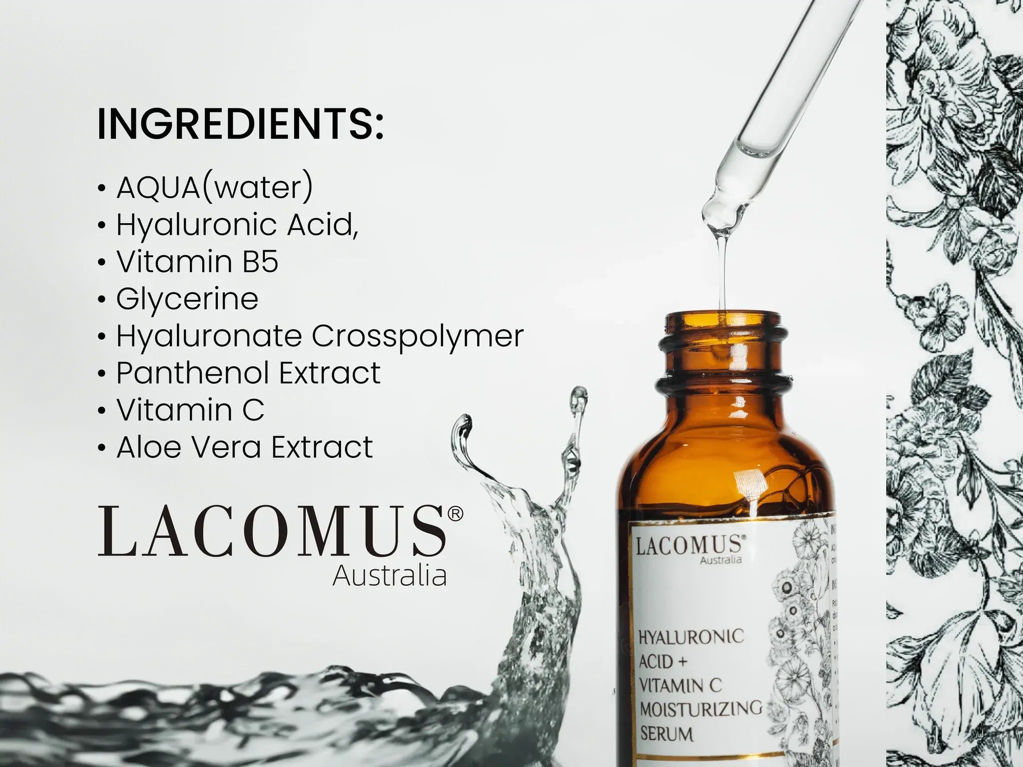 Organic Hyaluronic Acid + Vitamin C Moisturizing Serum